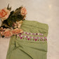 Pure cotton fabric Vneck embroidery straight fit suit with paint ##SP020