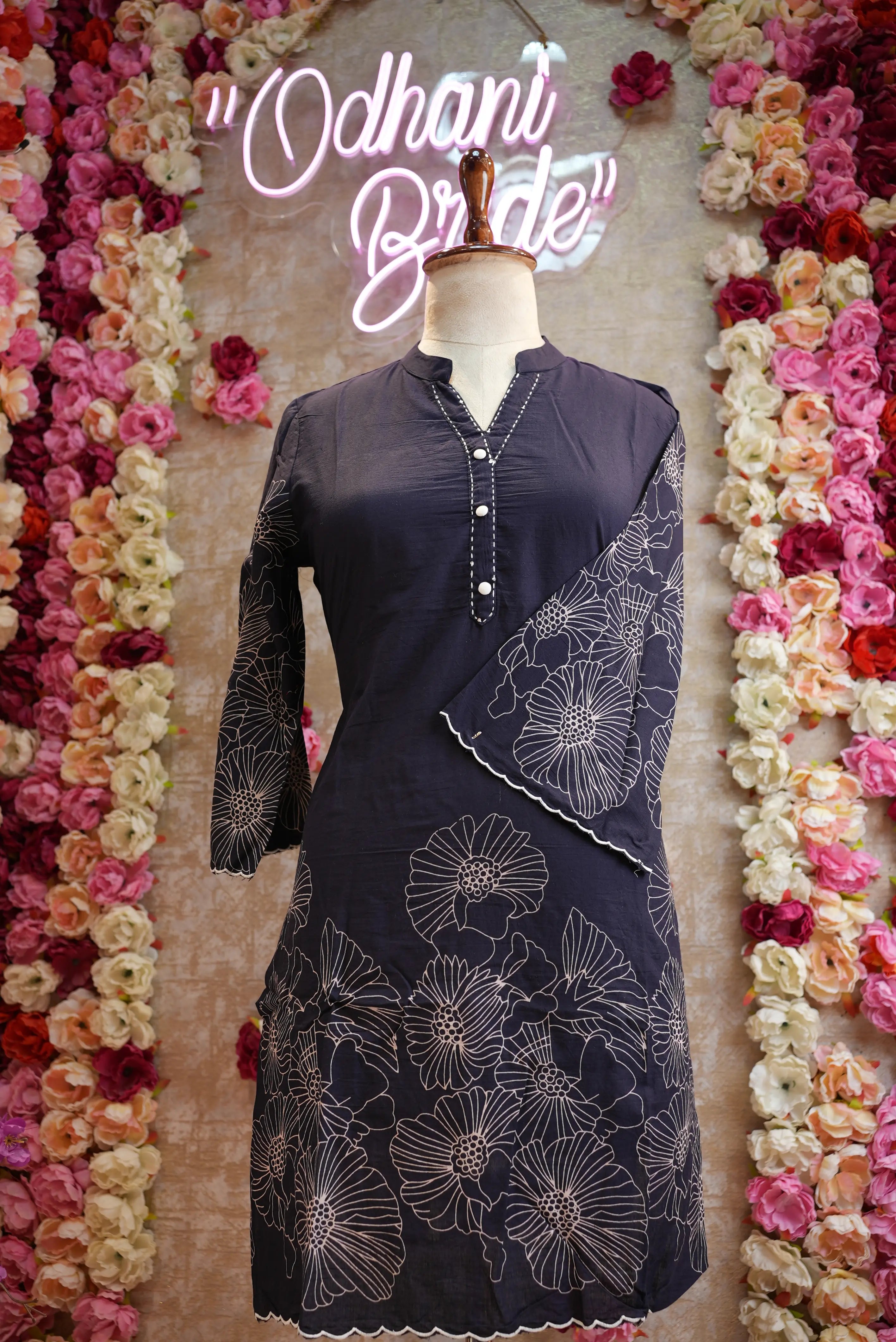 PURE COTTON CORD FLOWER PRINT SUIT