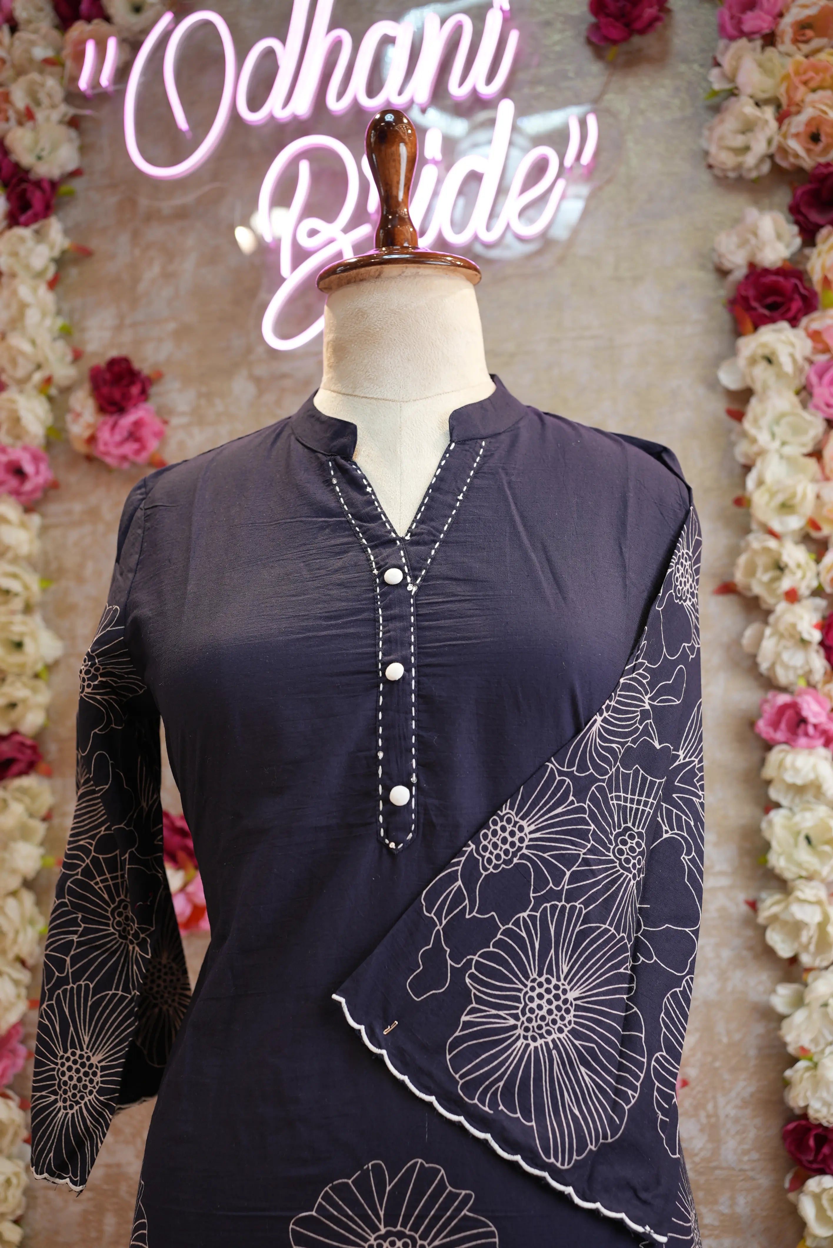 PURE COTTON CORD FLOWER PRINT SUIT