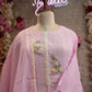 baby pink colour full gown bell sleeve with dupatta ##SP024