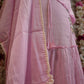baby pink colour full gown bell sleeve with dupatta ##SP024