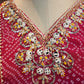 Chinon fabric with bandhani suit v-neck handwork ##SP026