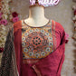 Modal gazzi suit gujarati embroidery azrak print dupatta ##SP028