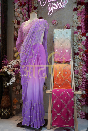 Rajwadi saree moss georgette fabric with aari tari work and jaal pattern ##SR005
