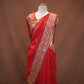GEORGETTE FABRIC SAREE WITH HEAVY BORDER, ALOG WITH SMALL BUTI (WITH CONTRAST BLOUSE) ##SR630