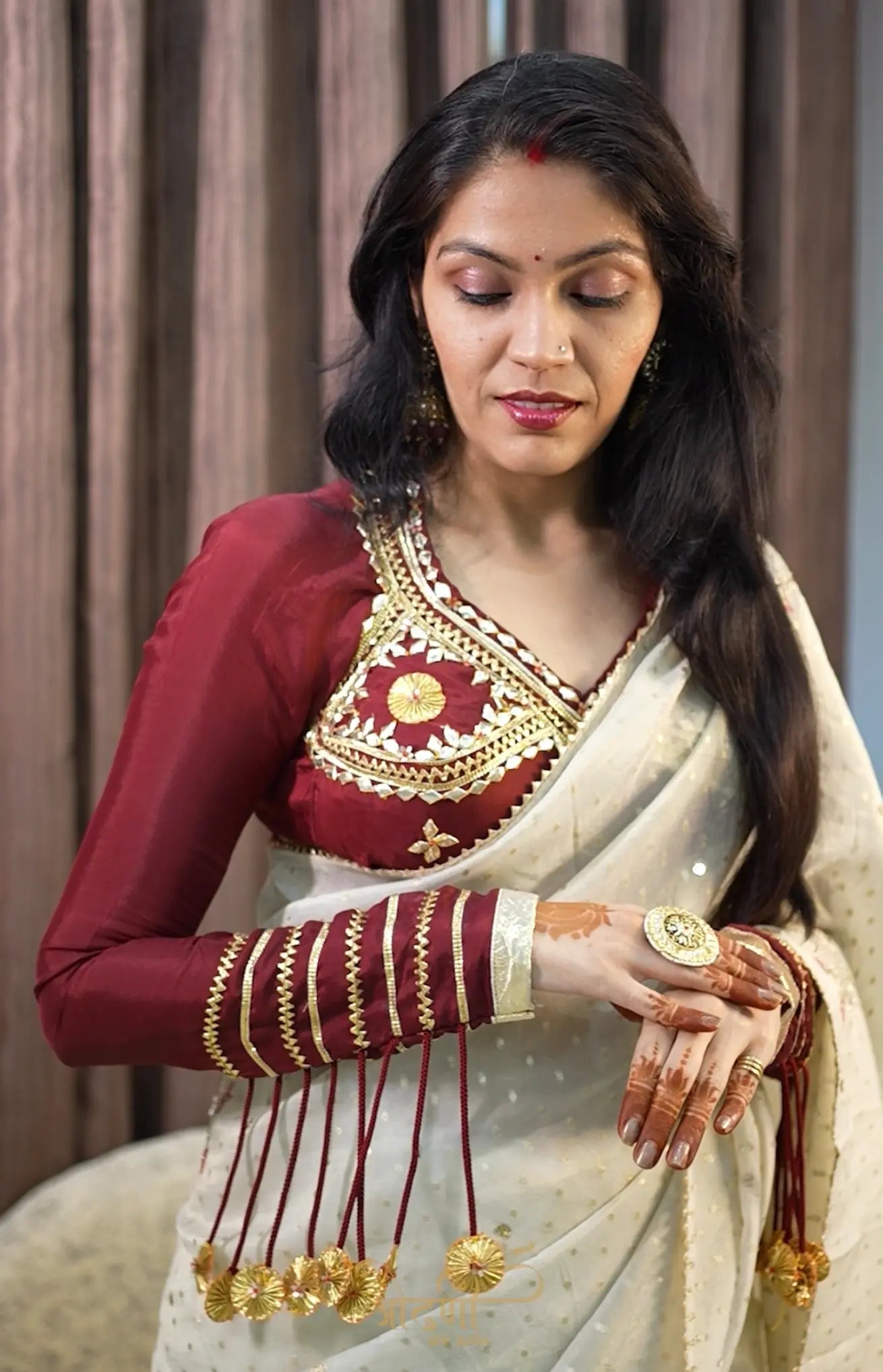 Full Sleeves Rajasthani Angi Blouse with Kachi Gota Patt (PRE-BOOKING ITEM)