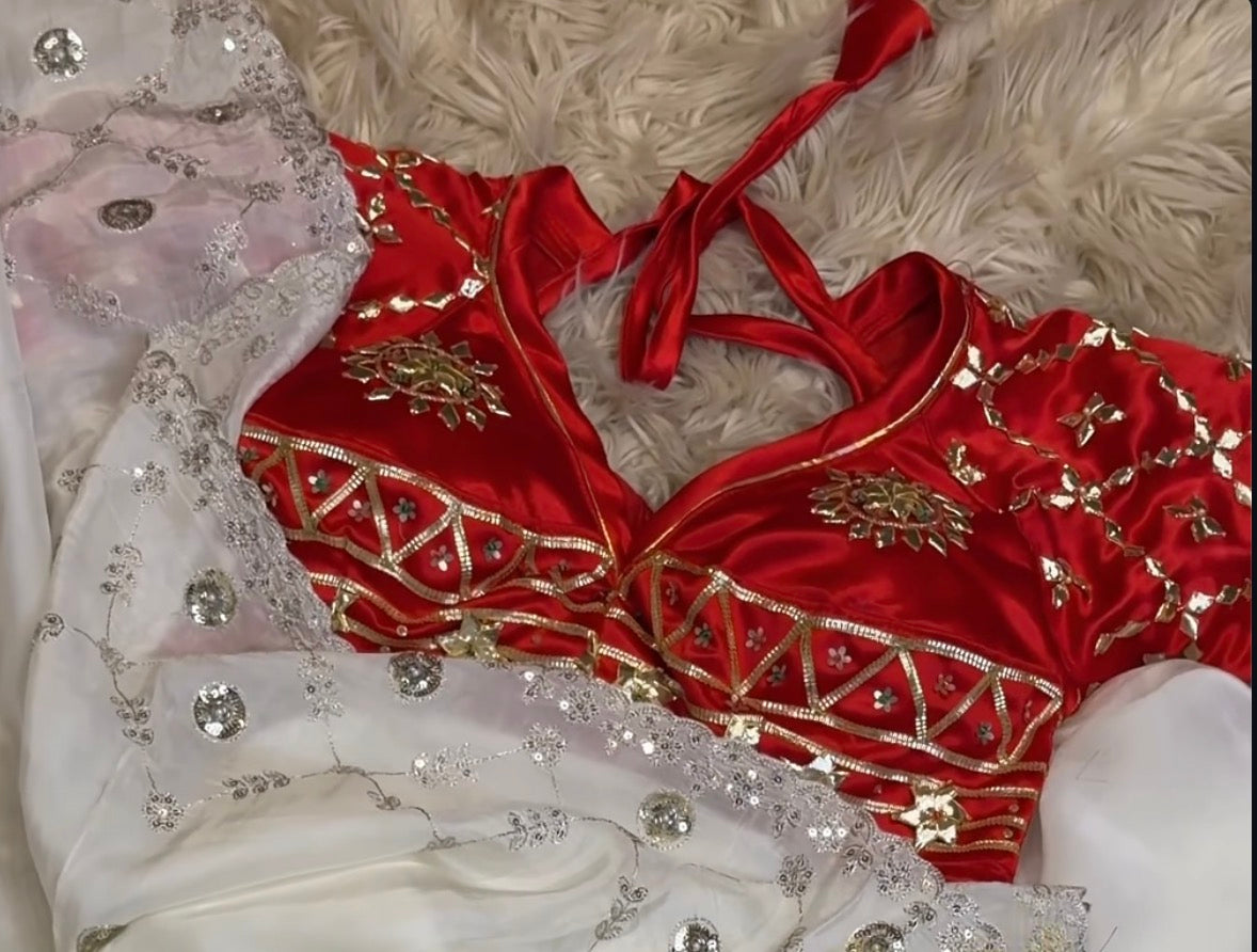 RUBY PURVI RAJASTHANI AANGI BLOUSE WITH GOTA PATTI HANDWORK (PRE-BOOKING ITEM) ##HB122