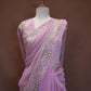 GEORGETTE FABRIC SAREE WITH HEAVY BORDER, ALOG WITH SMALL BUTI (WITH CONTRAST BLOUSE) ##SR630