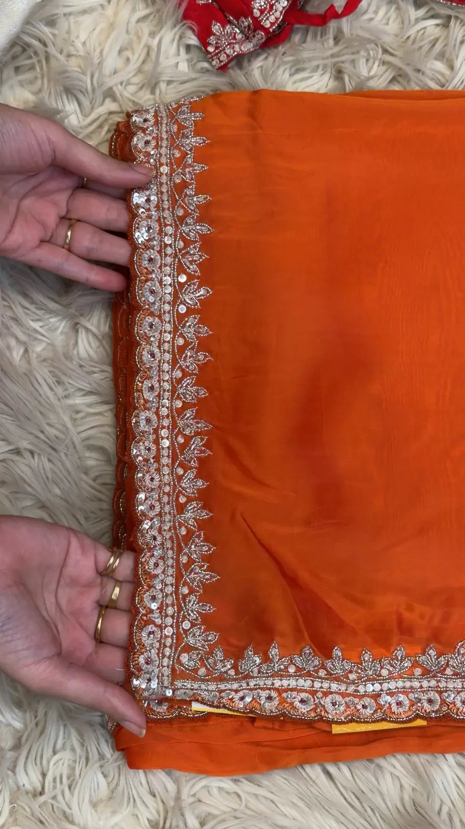 Saree with Sequence & Cutdana Handwork with Heavy Blouse