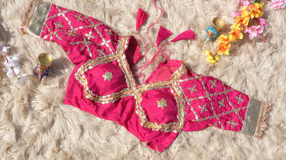 RAJASTHANI HANDWORK ANGI BLOUSE WITH KACHI GOTA PATTI WORK ##HB106