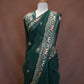 GEORGETTE FABRIC SAREE WITH HEAVY BORDER, ALOG WITH SMALL BUTI (WITH CONTRAST BLOUSE) ##SR630