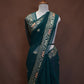 GEORGETTE FABRIC SAREE WITH HEAVY BORDER, ALOG WITH SMALL BUTI (WITH CONTRAST BLOUSE) ##SR630