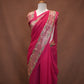 GEORGETTE FABRIC SAREE WITH HEAVY BORDER, ALOG WITH SMALL BUTI (WITH CONTRAST BLOUSE) ##SR630