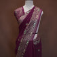 GEORGETTE FABRIC SAREE WITH HEAVY BORDER, ALOG WITH SMALL BUTI (WITH CONTRAST BLOUSE) ##SR630