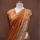 GEORGETTE FABRIC SAREE WITH HEAVY BORDER, ALOG WITH SMALL BUTI (WITH CONTRAST BLOUSE) ##SR630