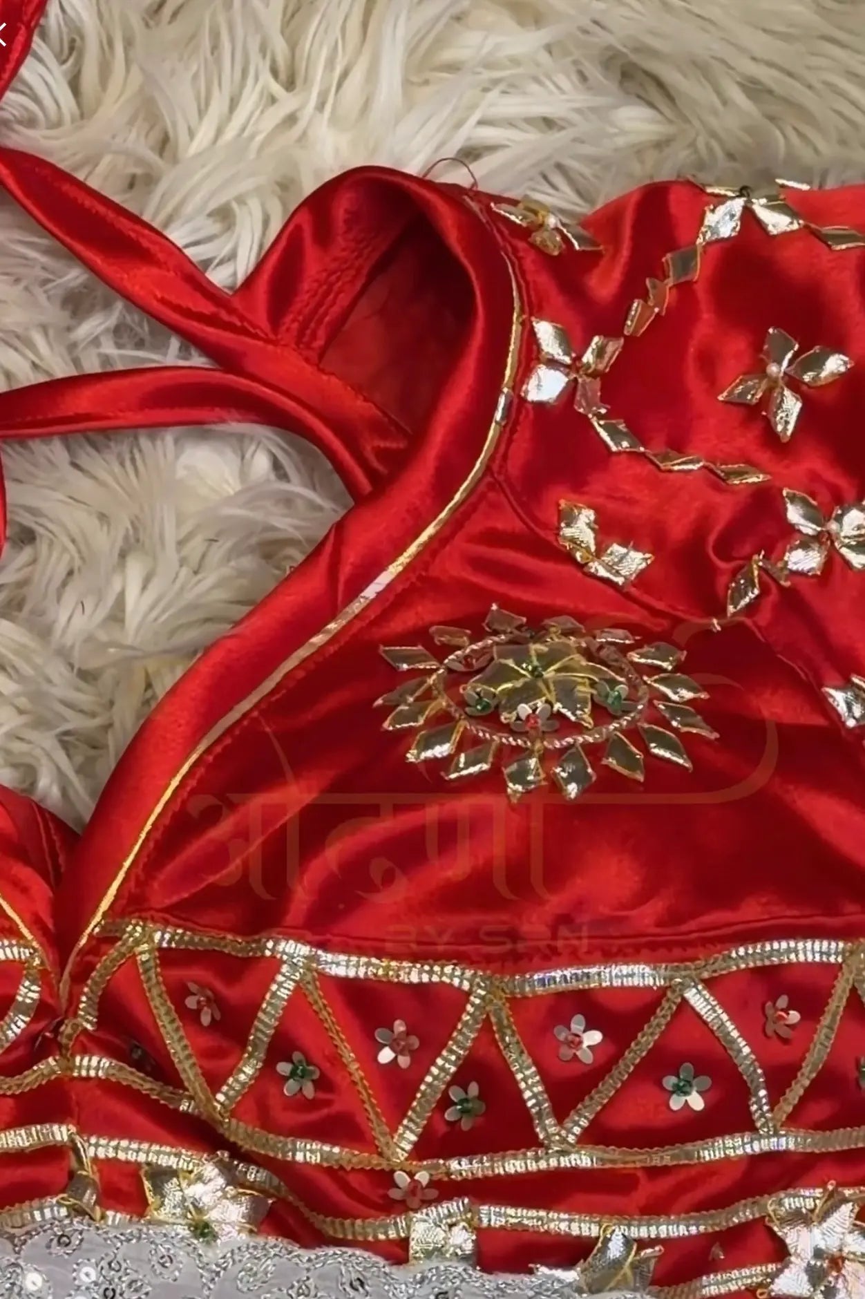 Ruby Purvi Rajasthani Angi Blouse with Gota Patti Handwork (PRE-BOOKING ITEM)