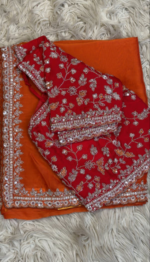SEQUENCE AND CUTDANA HANDWORK SAREE WITH HEAVY BLOUSE ##SR0236