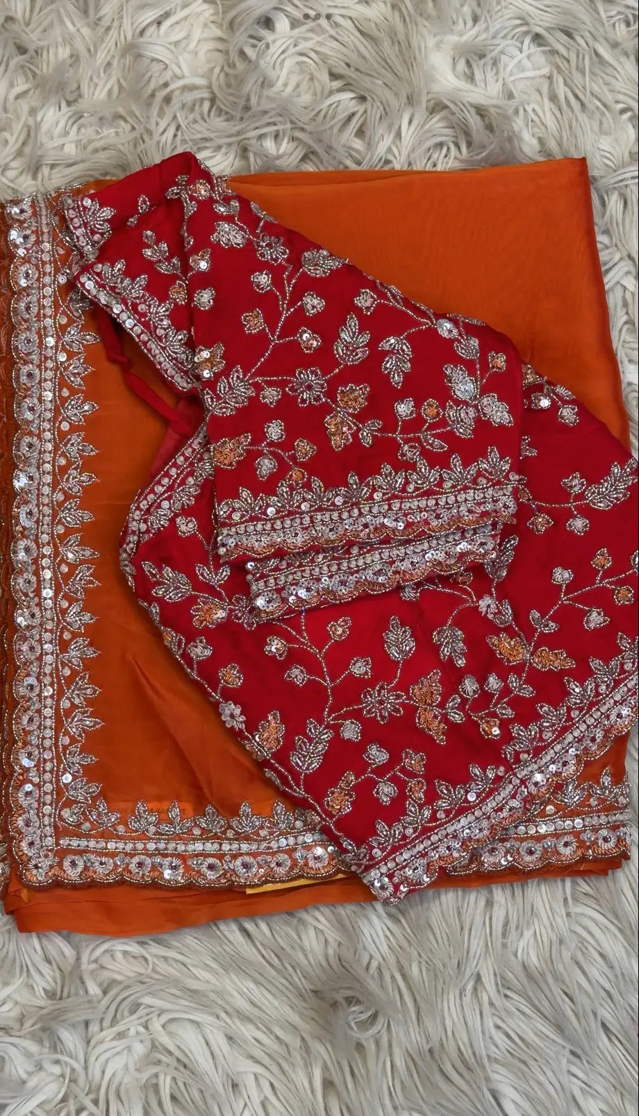 Saree with Sequence & Cutdana Handwork with Heavy Blouse