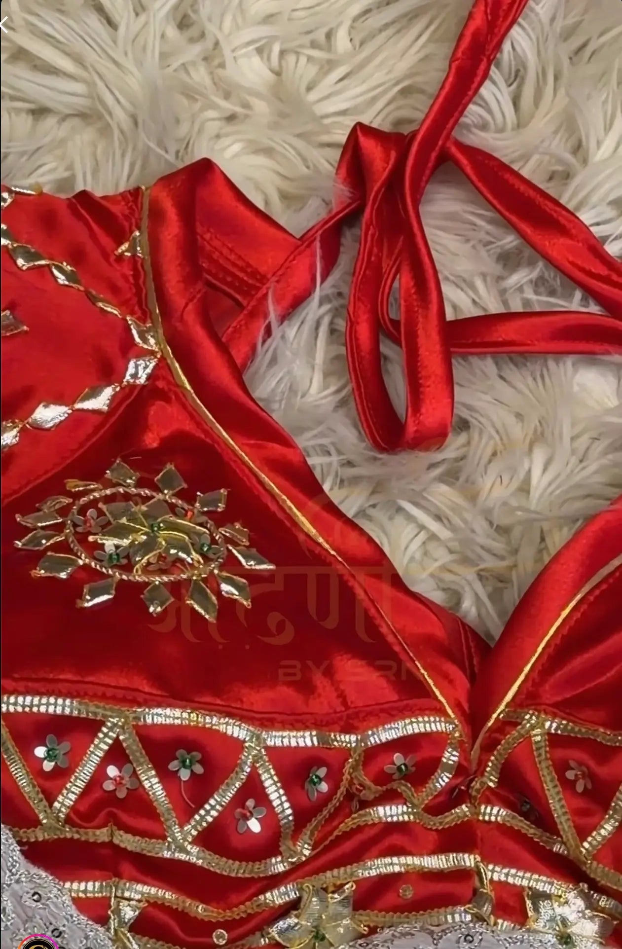 Ruby Purvi Rajasthani Angi Blouse with Gota Patti Handwork (PRE-BOOKING ITEM)