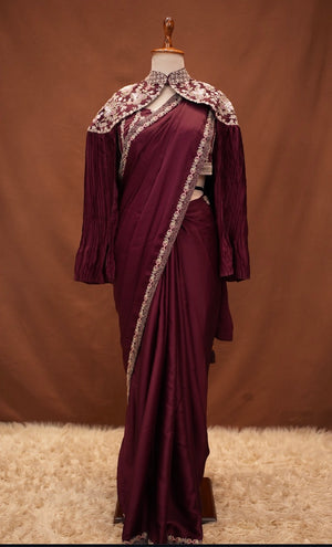 Luxury Heavy Stitch Blouse Saree – Perfect for Special Occasions ##SR0256