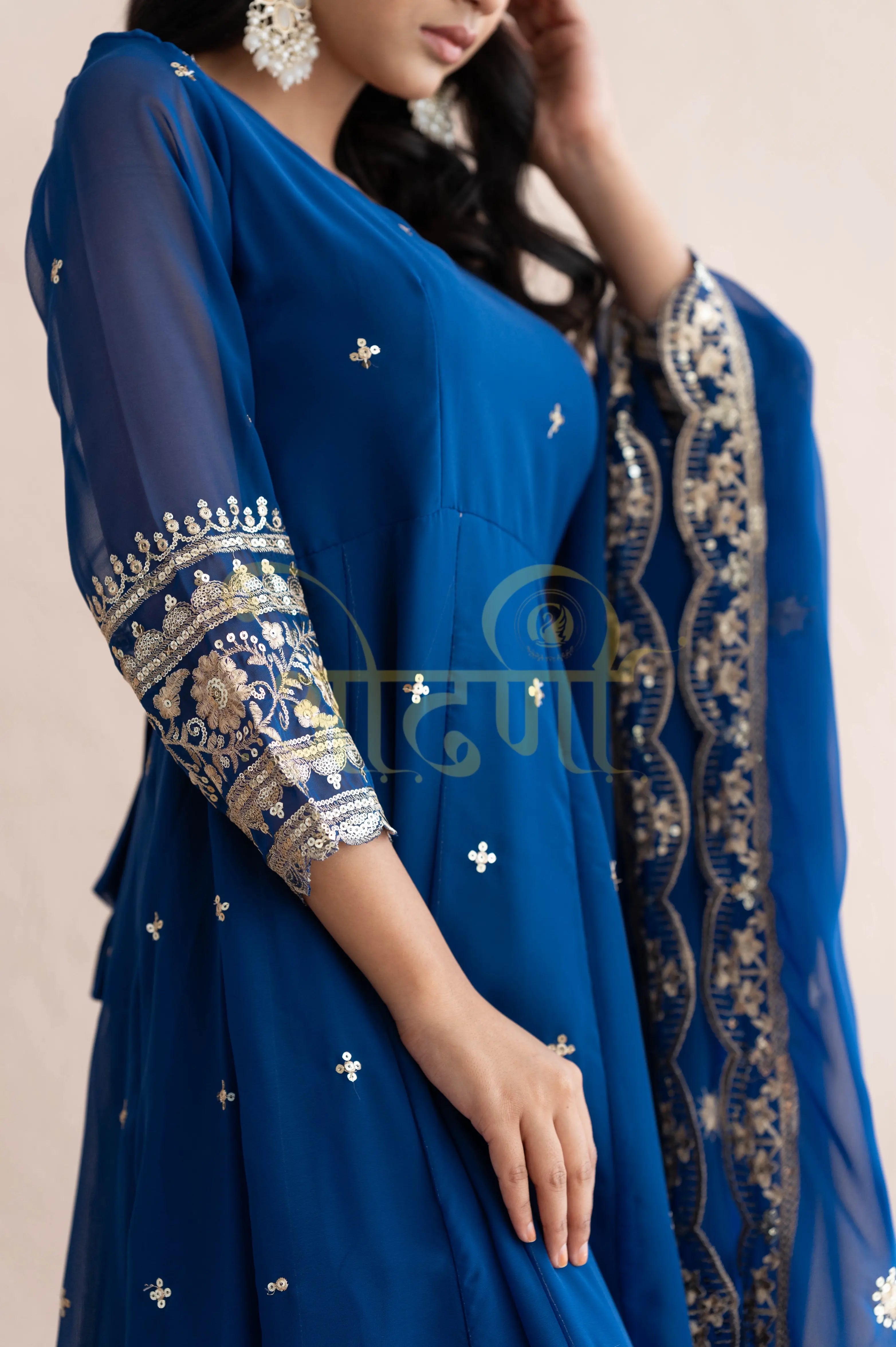 GEORGETTE FABRIC ANARKALI 3-PIECE SUIT WITH DUPATTA