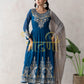 ANARKALI 3-PIECE SUIT WITH SEQUENCE WORK AND CONTRAST DUPATTA ##SP096