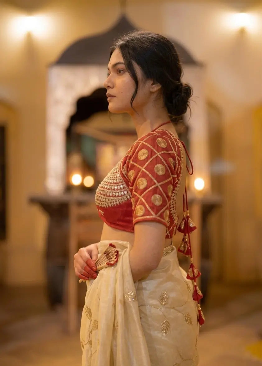Ginni Rajasthani Angi Blouse with Kacchi Gota Patti Work (PRE-BOOKING ITEM)