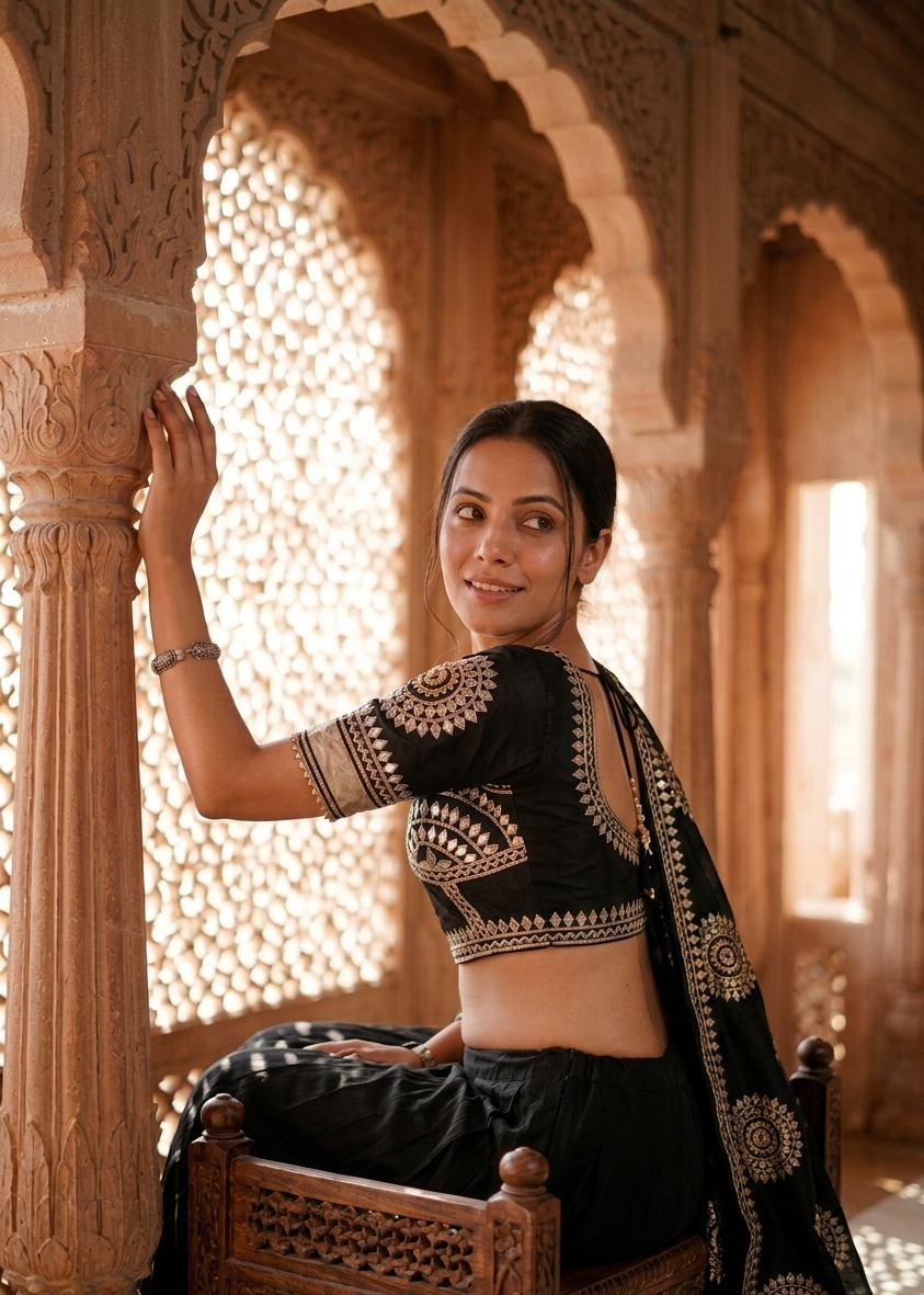 Rajasthani Angi Blouse with Gota Patti Work