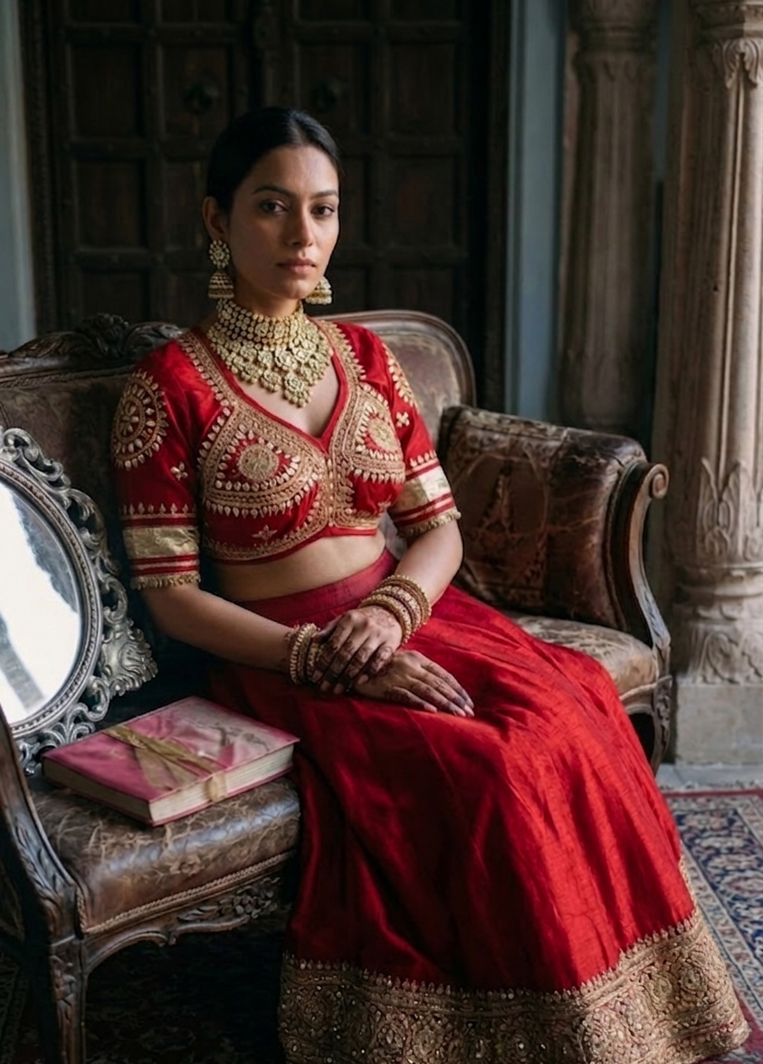 Lampa Rani Traditional Rajasthani Aangi Blouse with Kachi Gota Patti Handwork (PRE-BOOKING ITEM)
