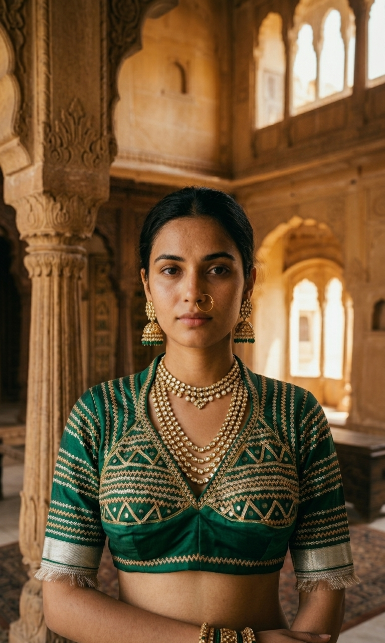 Nikunj Rajasthani Angi Blouse with Sequence & Gota Patti Work