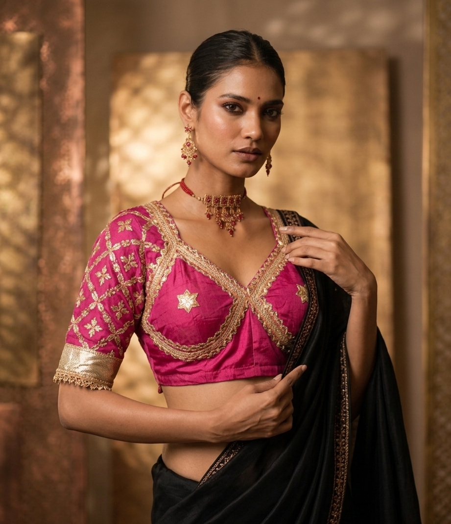 Chand Rani Rajasthani Angi Blouse with Kachi Gota Patti Work