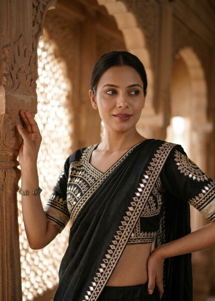Rajasthani Angi Blouse with Gota Patti Work