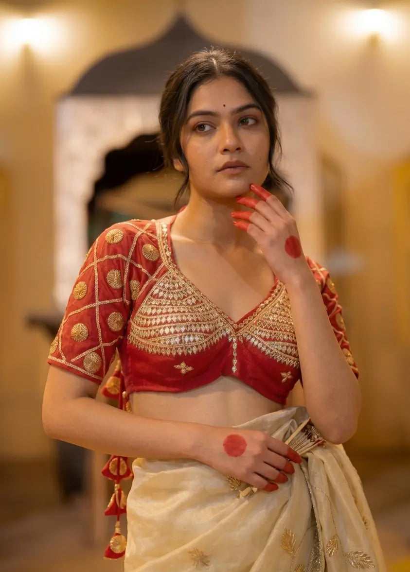 Ginni Rajasthani Angi Blouse with Kacchi Gota Patti Work (PRE-BOOKING ITEM)