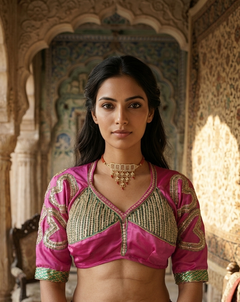 Hira Sitara Rajasthani Angi Blouse with Gota Patti Handwork (PRE-BOOKING ITEM)