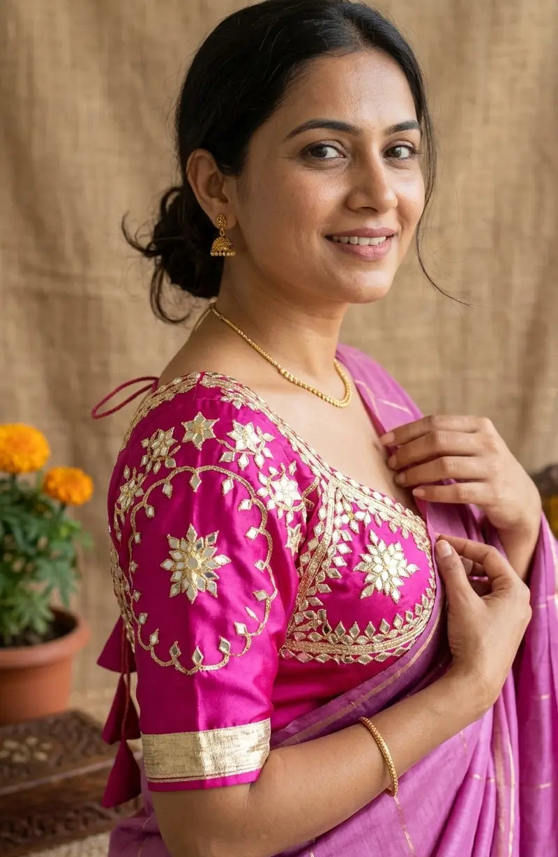 Dipti Rajasthani Angi Blouse with Gota Patti (PRE-BOOKING ITEM)