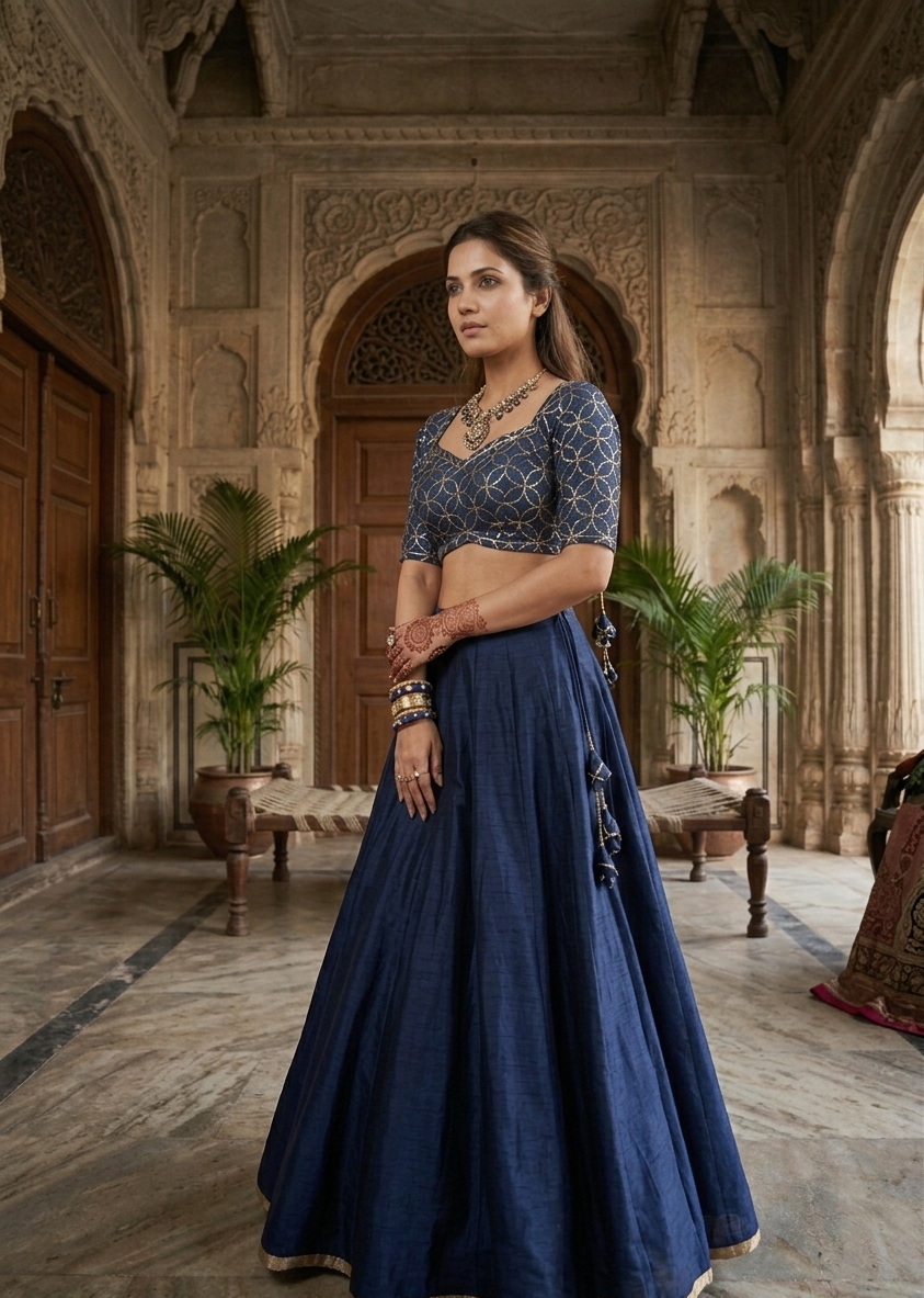 Rajasthani Squance Jaal Work Aangi Blouse