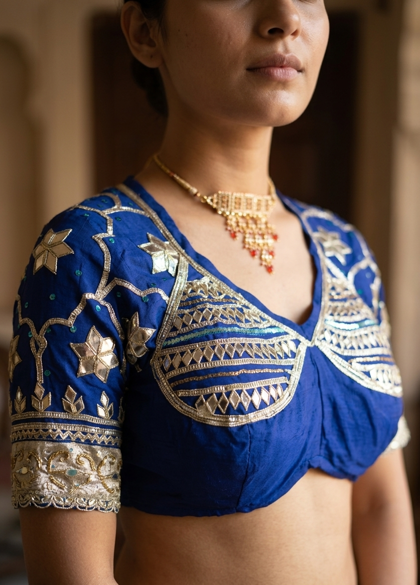 Rajasthani Aangi With Kachi Gota Patti Seqeuecne Work