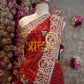 Rajasthani chunri print  Geogrette fabric saree with gota patti work contrast blouse ##SR0159