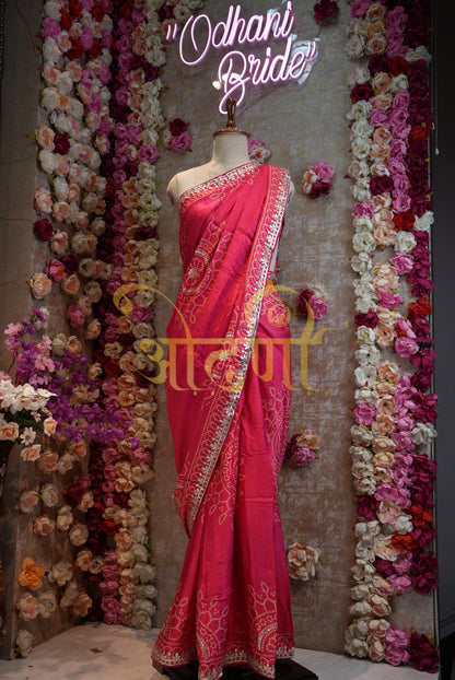 MODAL GAZZI SILK FABIANA DESIGNER SAREE WITH GOTA PATTI WORK ##SR161