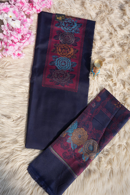 3-PIECE SUIT FABRIC WITH THRED WORK ON WOOLEN FABRIC WITH DUPATTA ##SF051