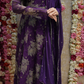 RAKHI SPECIAL ANARKALI DESIGN 3-PIECE SUIT WITH SEQUENCE HAND WORK AND CHIFFON DUPATTA (PURPLE) ##SP081