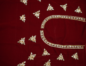 Kachi Gota Patti Handwork Blouse On Valvet Fabric (unstitched) ##HB041