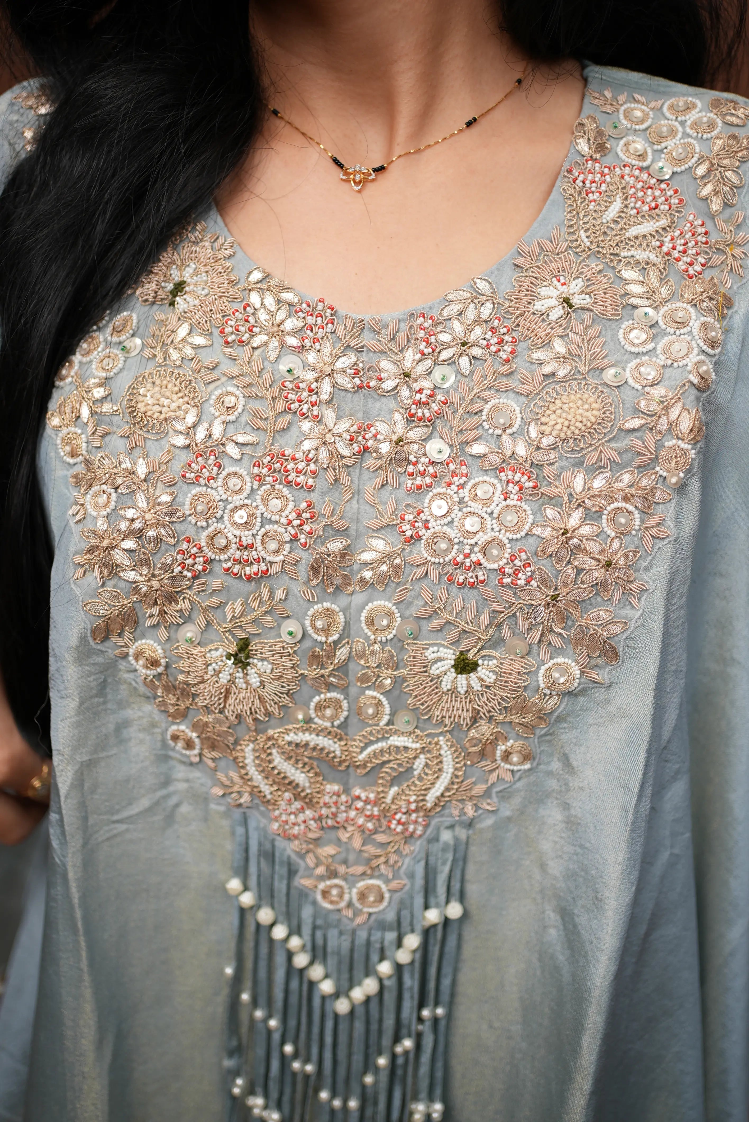 PURE TISSUE FABRIC ZARDOZI HANDWORK 3 PIECE CO-ORD SET SUIT