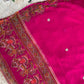CHIFFON FABRIC SAREE WITH DANDIYA PRINT AND CUTDANA WORK (WITH BLOUSE)  ##SR0364