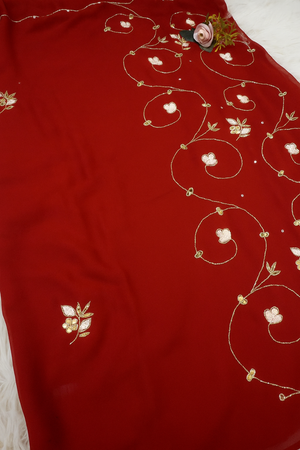 RAKHI SPECIAL HANDWORK SAREE WITH JAAL PATTERN AND SEUQENCE WORK (WITH BLOUSE) (6.15 MTR CUT) ##SR0237