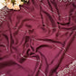 Royal Chinon Fabric Katdana & Jarkan Work Saree with heavy blouse neck border ##SR063