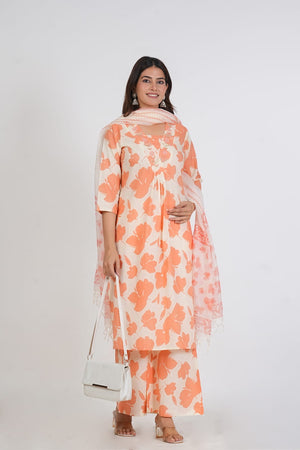 Pure Super Cotton 3-Piece Suit with Dupatta (PEACH) SNV ##SP029