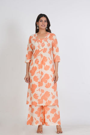 Pure Super Cotton 3-Piece Suit with Dupatta (PEACH) SNV ##SP029