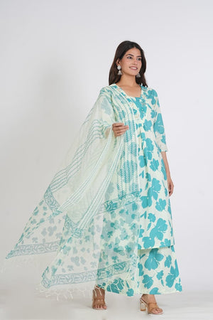 PURE SUPER COTTON 3-PEICE SUIT WITH DUPATTA (SKY BLUE) SNV ##SP030