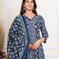 PURE SUPER COTTON 3-PIECE SUIT WITH DUPATTA (BLUE) SNV ##SP046